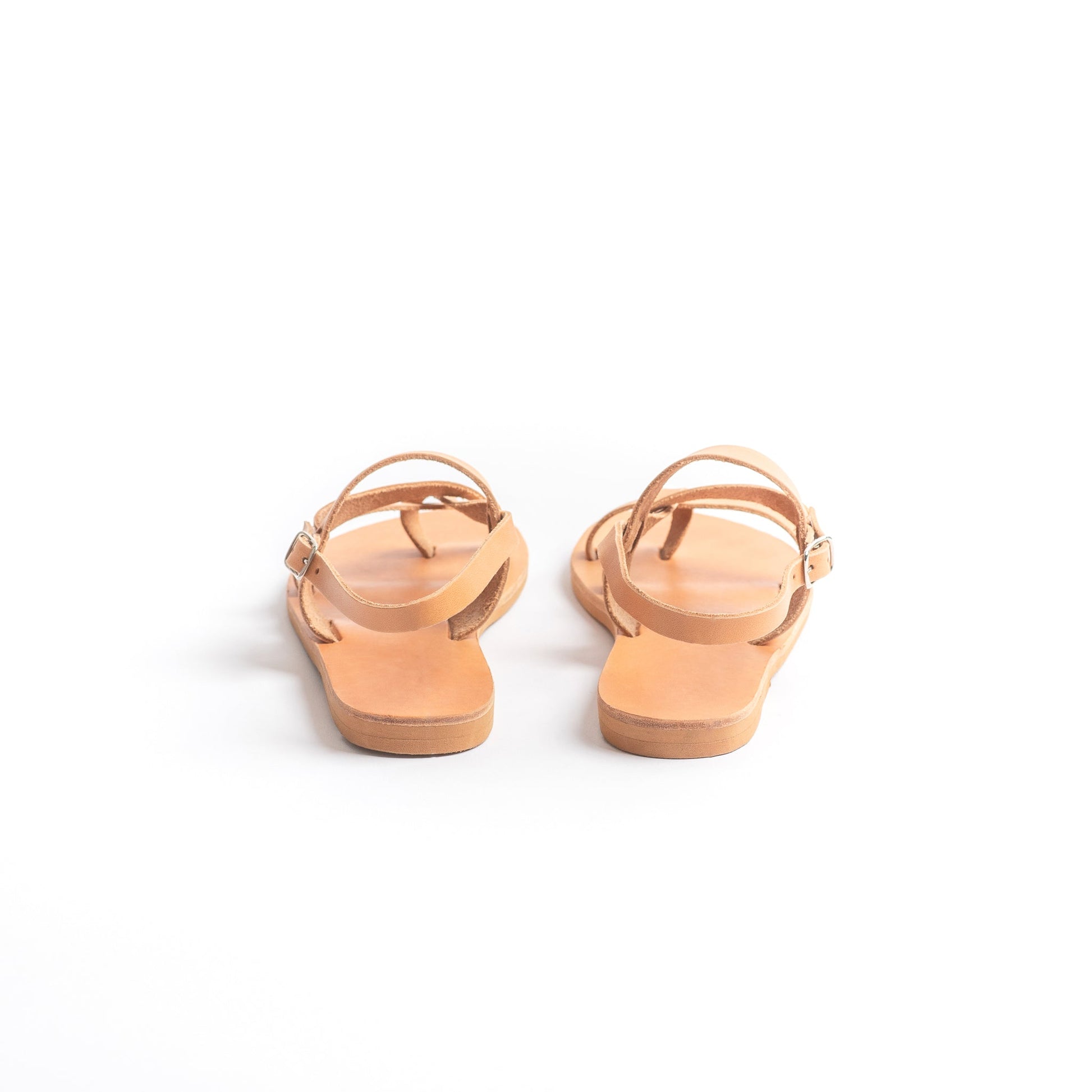 Gaia Sandals - Leather Flat Sandals - PROÉLEFSI