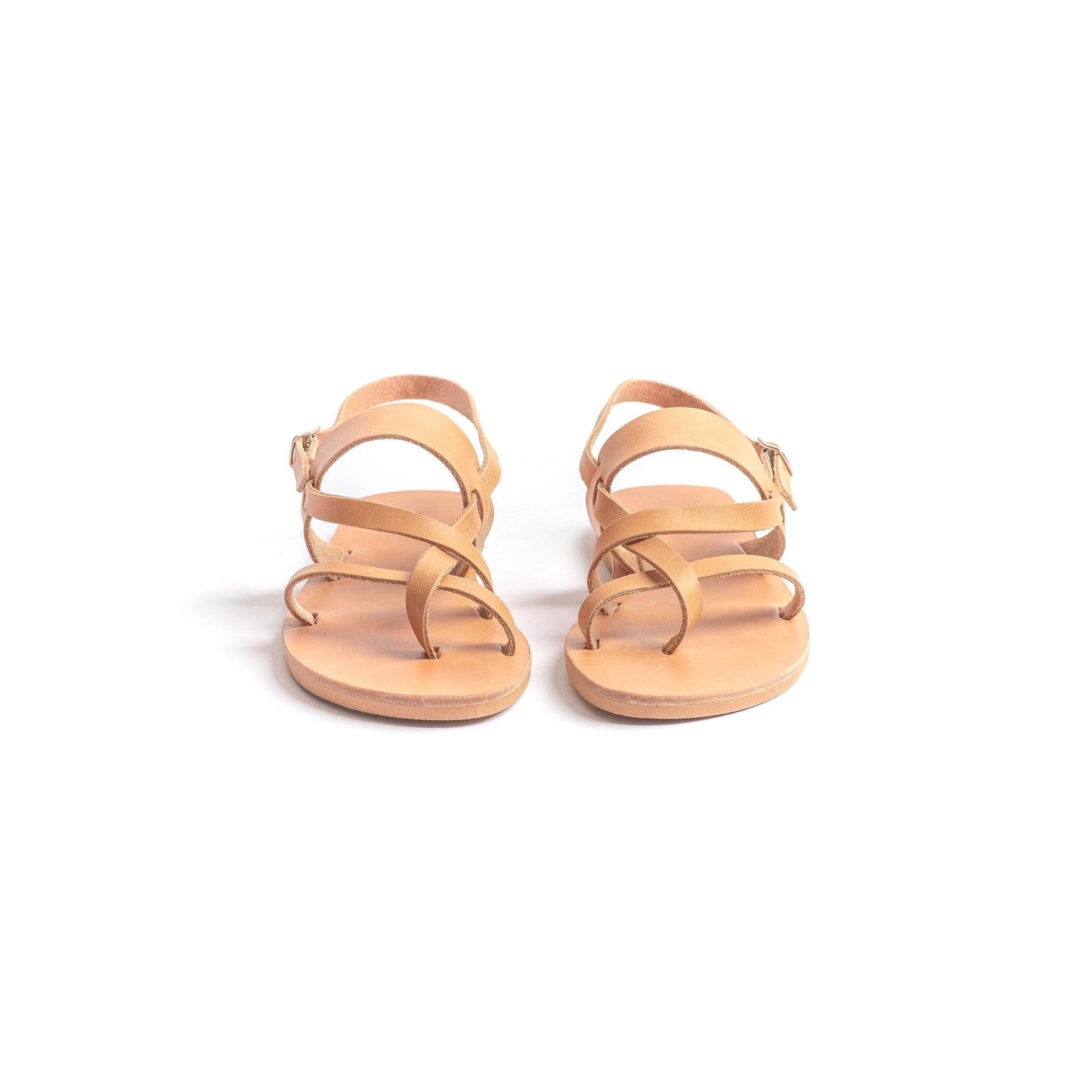 Gaia Sandals - Leather Flat Sandals - PROÉLEFSI