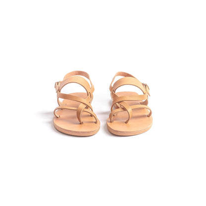 Gaia Sandals - Leather Flat Sandals - PROÉLEFSI