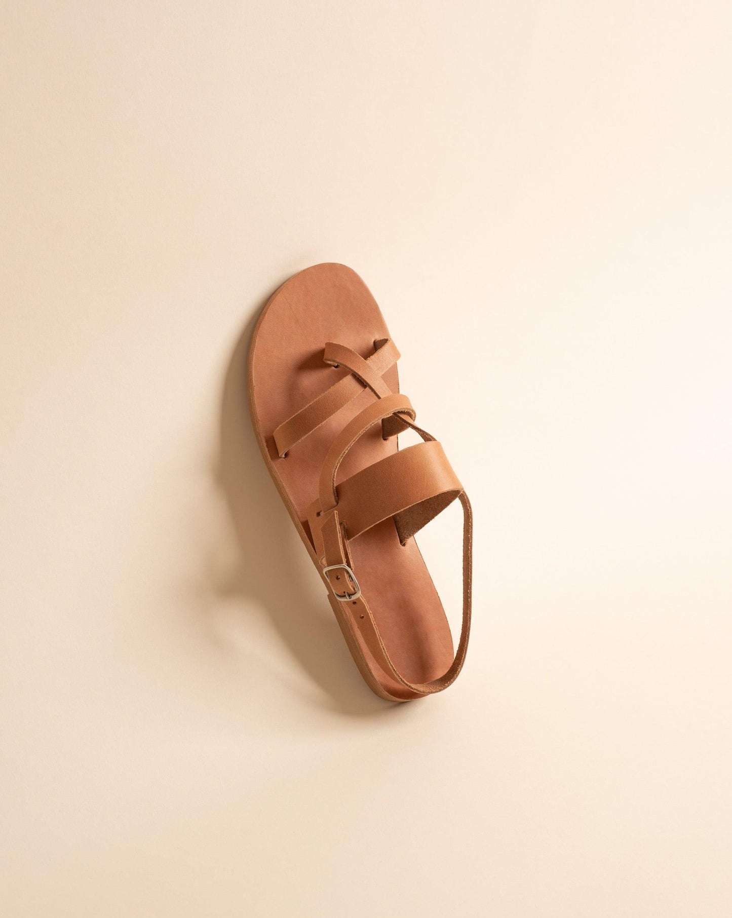Gaia Sandals - Leather Flat Sandals - PROÉLEFSI