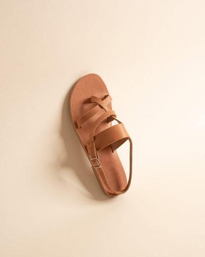 Gaia Sandals - Leather Flat Sandals - PROÉLEFSI