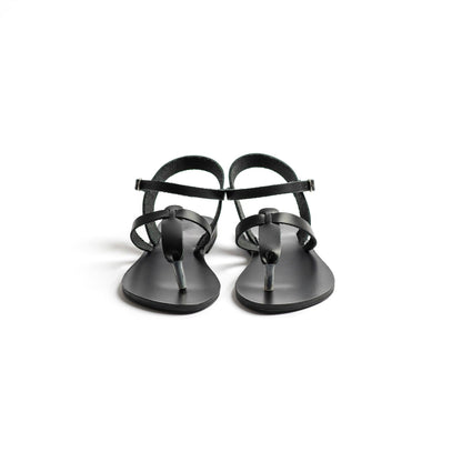 Sophia Sandals - Women's Black Flat Sandals - PROÉLEFSI