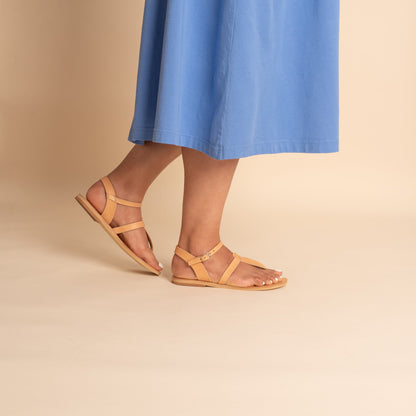 Sophia Sandals - Women's Black Flat Sandals - Leather Sandals for Women - PROÉLEFSI